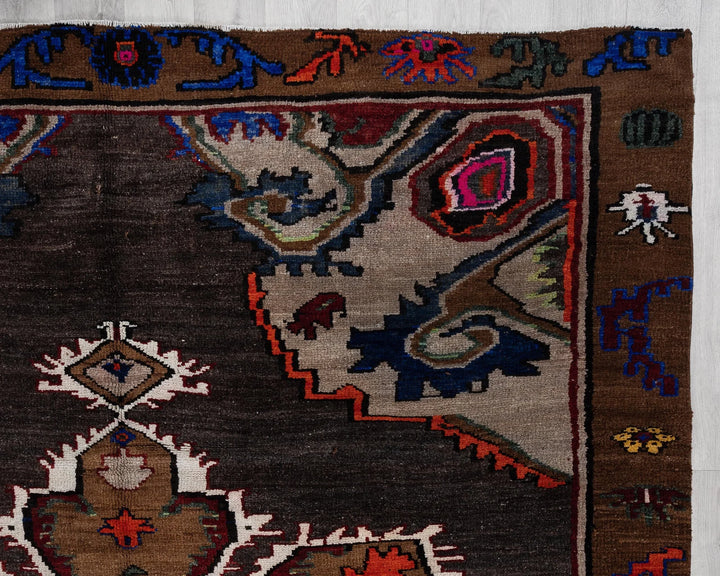 Brown Turkish Oushak Rug 6'1" x 9'2" Hand-Knotted | No. VR60337