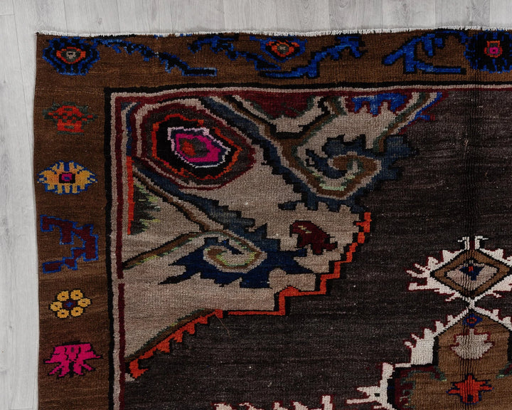 Brown Turkish Oushak Rug 6'1" x 9'2" Hand-Knotted | No. VR60337