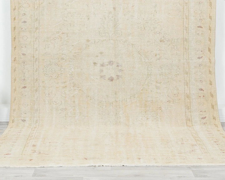 Beige Turkish Oushak Rug 6' x 9' 10" Hand-Knotted | No. VR60387