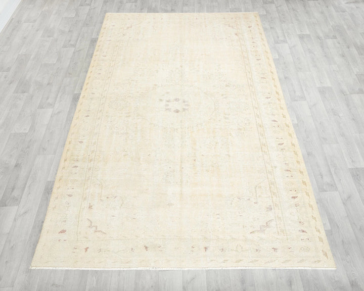 Beige Turkish Oushak Rug 6' x 9' 10" Hand-Knotted | No. VR60387