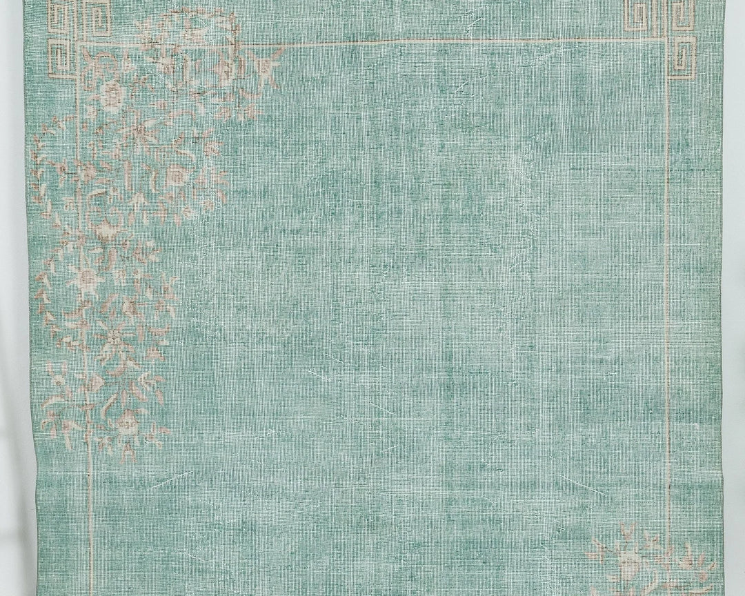 Blue Turkish Oushak Rug 6' 10" x 10' 4" Hand-Knotted | No. VR60416