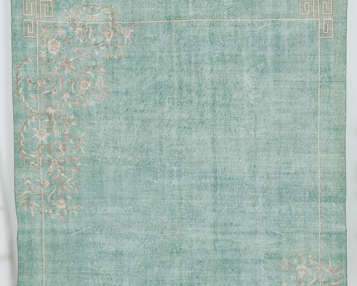 Blue Turkish Oushak Rug 6' 10" x 10' 4" Hand-Knotted | No. VR60416