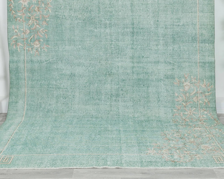 Blue Turkish Oushak Rug 6' 10" x 10' 4" Hand-Knotted | No. VR60416