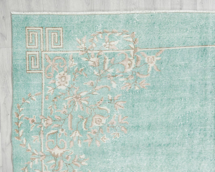 Blue Turkish Oushak Rug 6' 10" x 10' 4" Hand-Knotted | No. VR60416