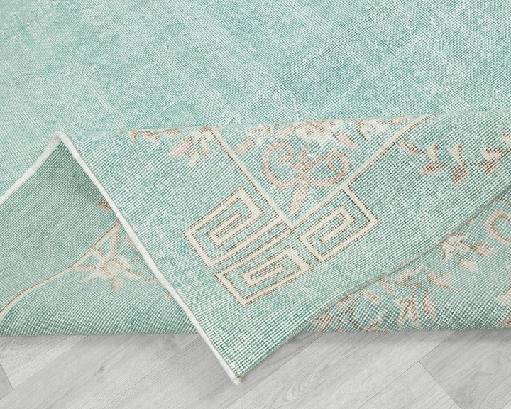 Blue Turkish Oushak Rug 6' 10" x 10' 4" Hand-Knotted | No. VR60416