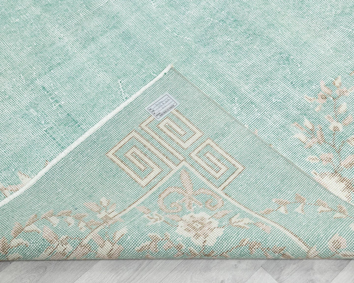 Blue Turkish Oushak Rug 6' 10" x 10' 4" Hand-Knotted | No. VR60416