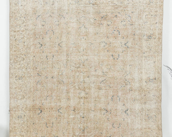 Beige Turkish Oushak Rug 6' 1" x 9' 7" Hand-Knotted | No. VR60432
