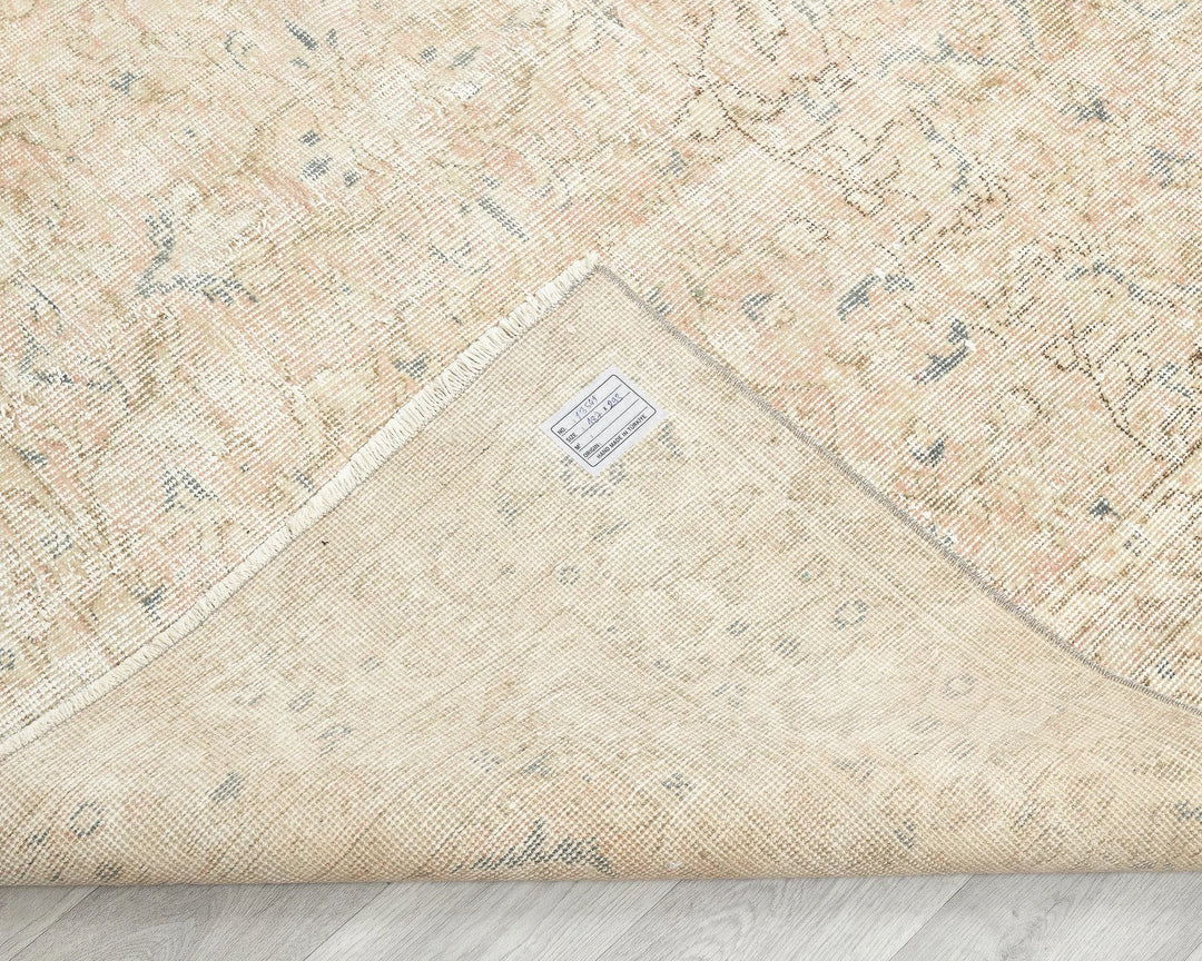 Beige Turkish Oushak Rug 6' 1" x 9' 7" Hand-Knotted | No. VR60432