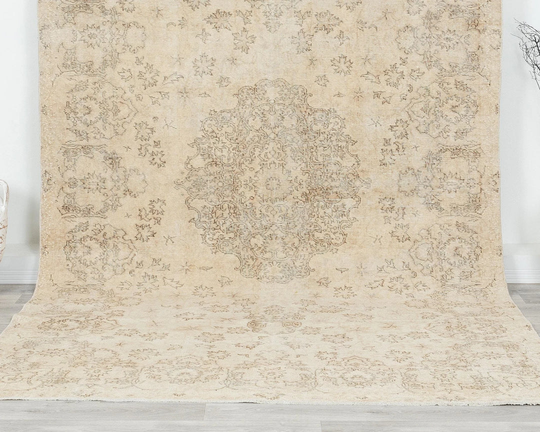 Multicolor Turkish Oushak Rug 6'2" x 10'5" Hand-Knotted | No. VR60458