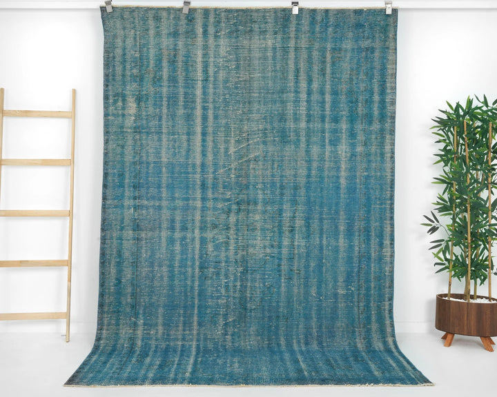 Blue Turkish Oushak Rug 8' 5" x 5' 6" Hand-Knotted | No. VR60644