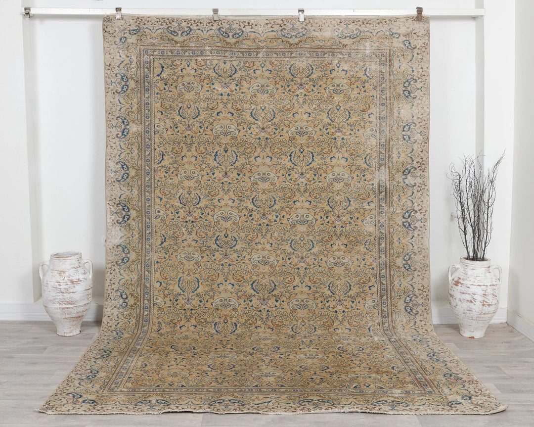 Multicolor Turkish Oushak Rug 7' 4" x 10' 6" Hand-Knotted | No. VR60721