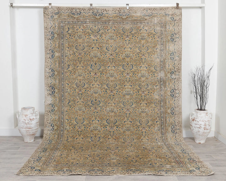 Multicolor Turkish Oushak Rug 7' 4" x 10' 6" Hand-Knotted | No. VR60721