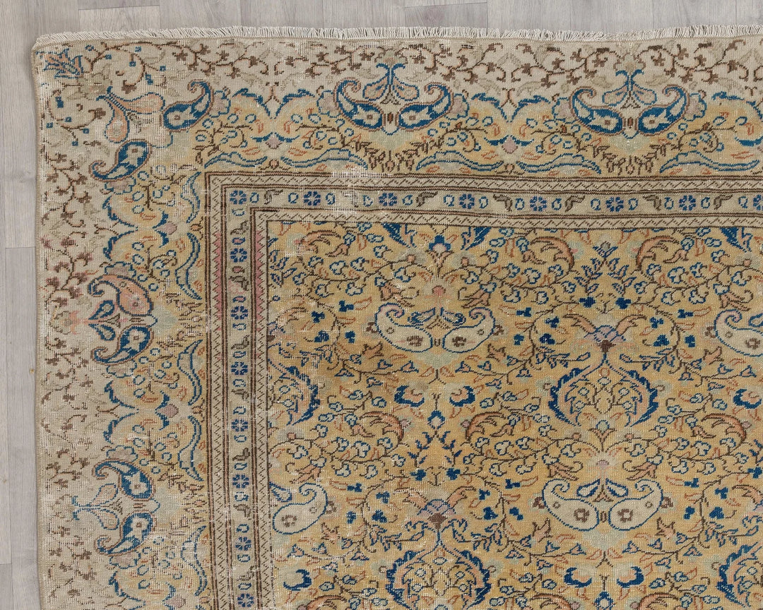Multicolor Turkish Oushak Rug 7' 4" x 10' 6" Hand-Knotted | No. VR60721