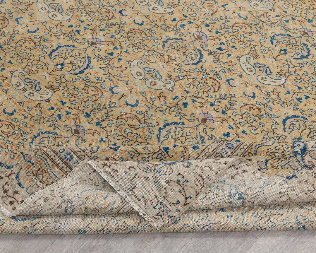 Multicolor Turkish Oushak Rug 7' 4" x 10' 6" Hand-Knotted | No. VR60721