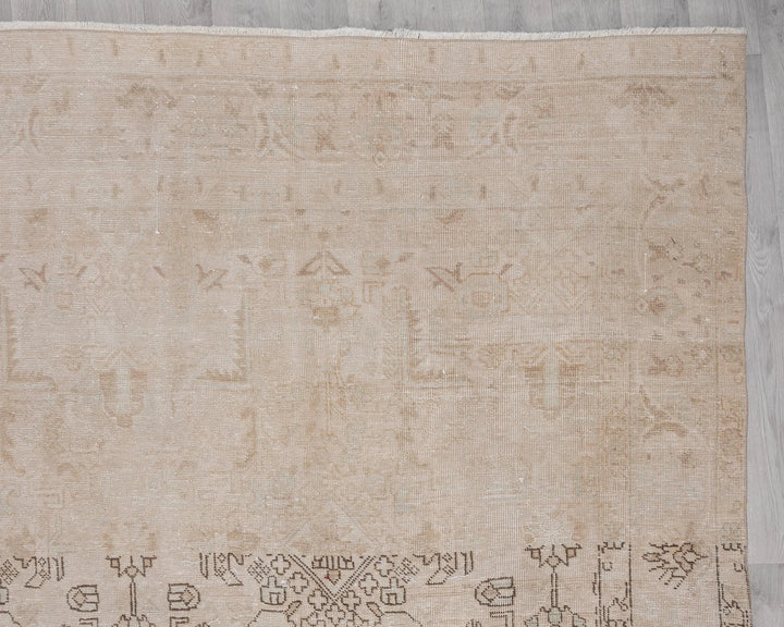 Beige Turkish Oushak Rug 9'3" x 12'6" Hand-Knotted | No. VR61018