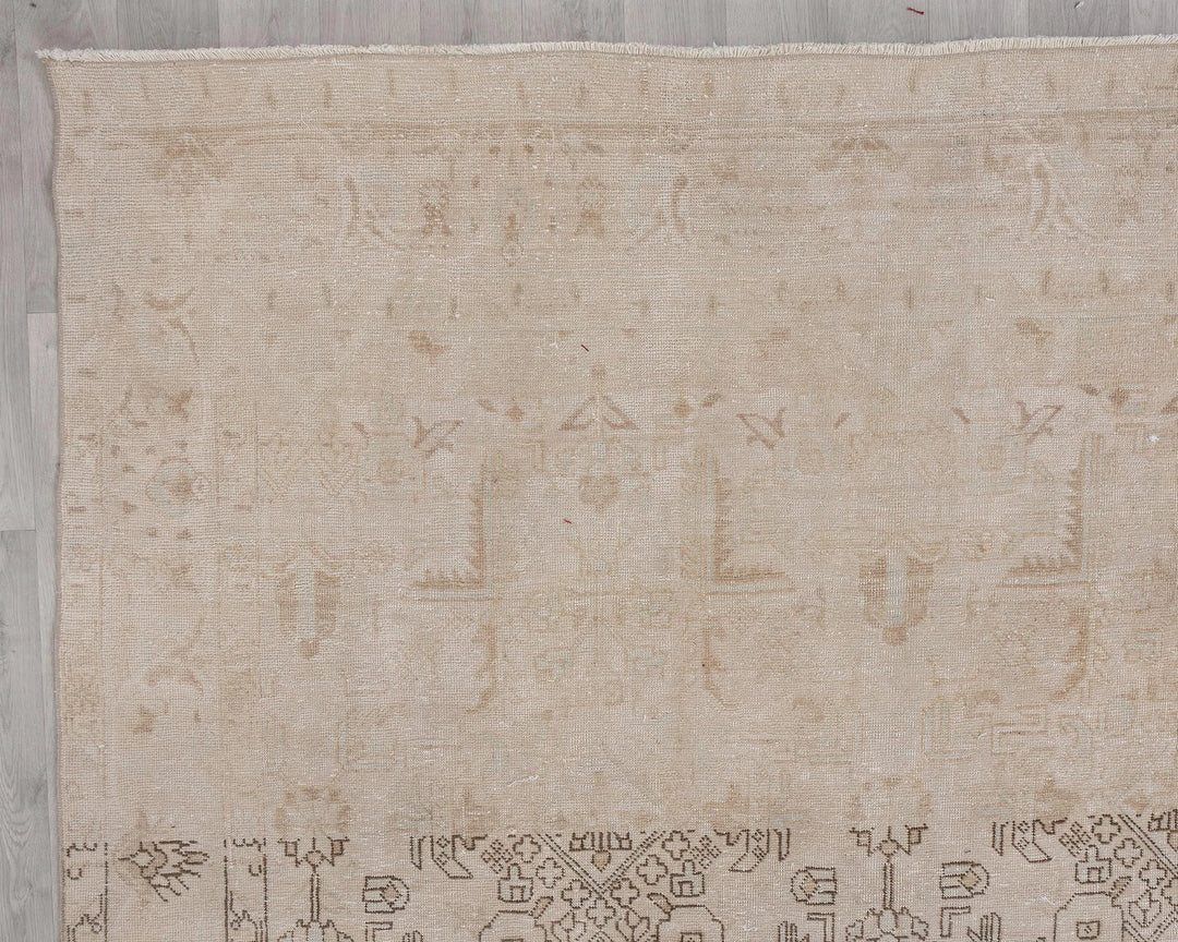 Beige Turkish Oushak Rug 9'3" x 12'6" Hand-Knotted | No. VR61018
