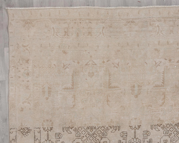 Beige Turkish Oushak Rug 9'3" x 12'6" Hand-Knotted | No. VR61018