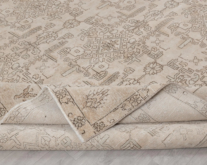Beige Turkish Oushak Rug 9'3" x 12'6" Hand-Knotted | No. VR61018