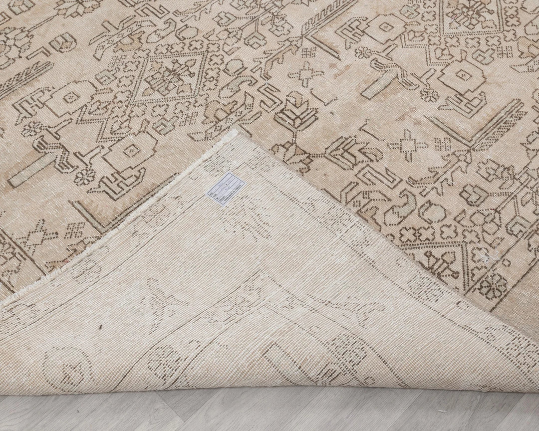 Beige Turkish Oushak Rug 9'3" x 12'6" Hand-Knotted | No. VR61018