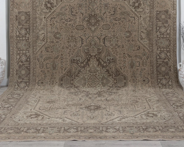 Multicolor Turkish Oushak Rug 10' x 13' Hand-Knotted detail