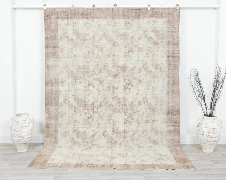 Multicolor Turkish Oushak Rug 6'7" x 9'4" Hand-Knotted | No. VR61116