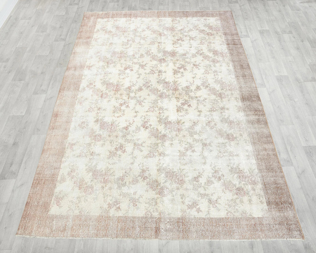 Multicolor Turkish Oushak Rug 6'7" x 9'4" Hand-Knotted | No. VR61116