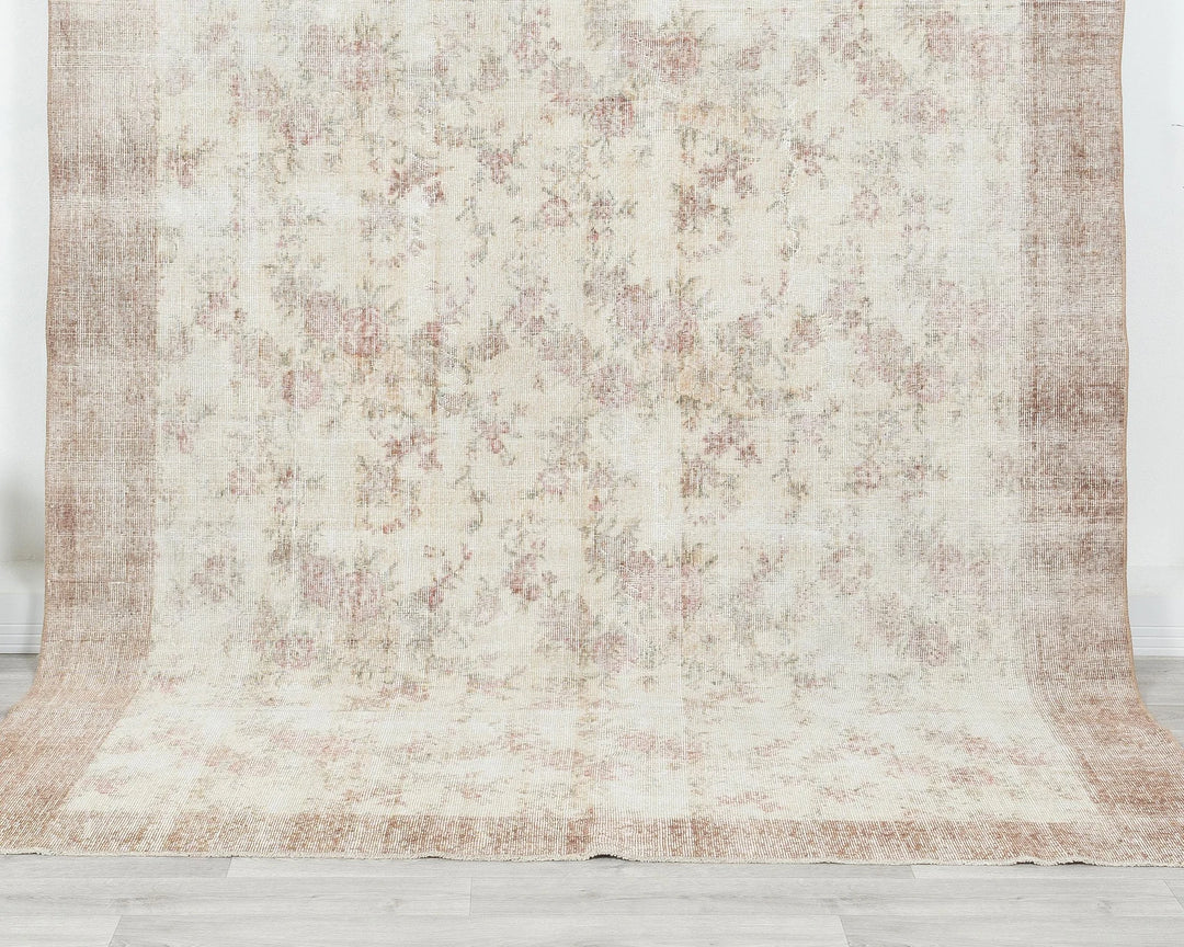 Multicolor Turkish Oushak Rug 6'7" x 9'4" Hand-Knotted | No. VR61116
