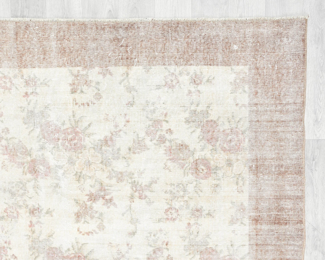 Multicolor Turkish Oushak Rug 6'7" x 9'4" Hand-Knotted | No. VR61116