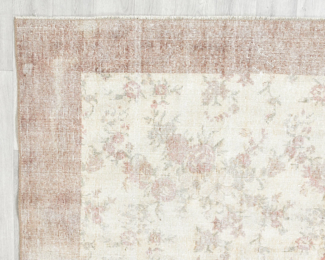 Multicolor Turkish Oushak Rug 6'7" x 9'4" Hand-Knotted | No. VR61116