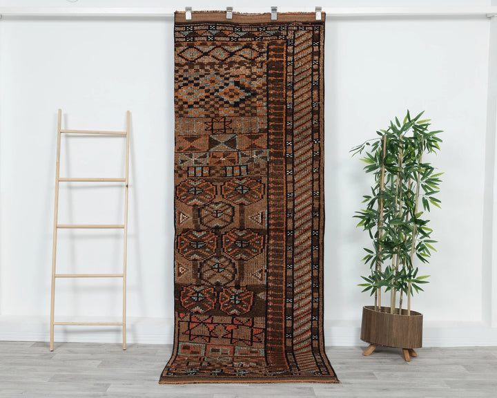 Multicolor Turkish Oushak Rug 3' 1" x 8' 6" Hand-Knotted | No. VR61138