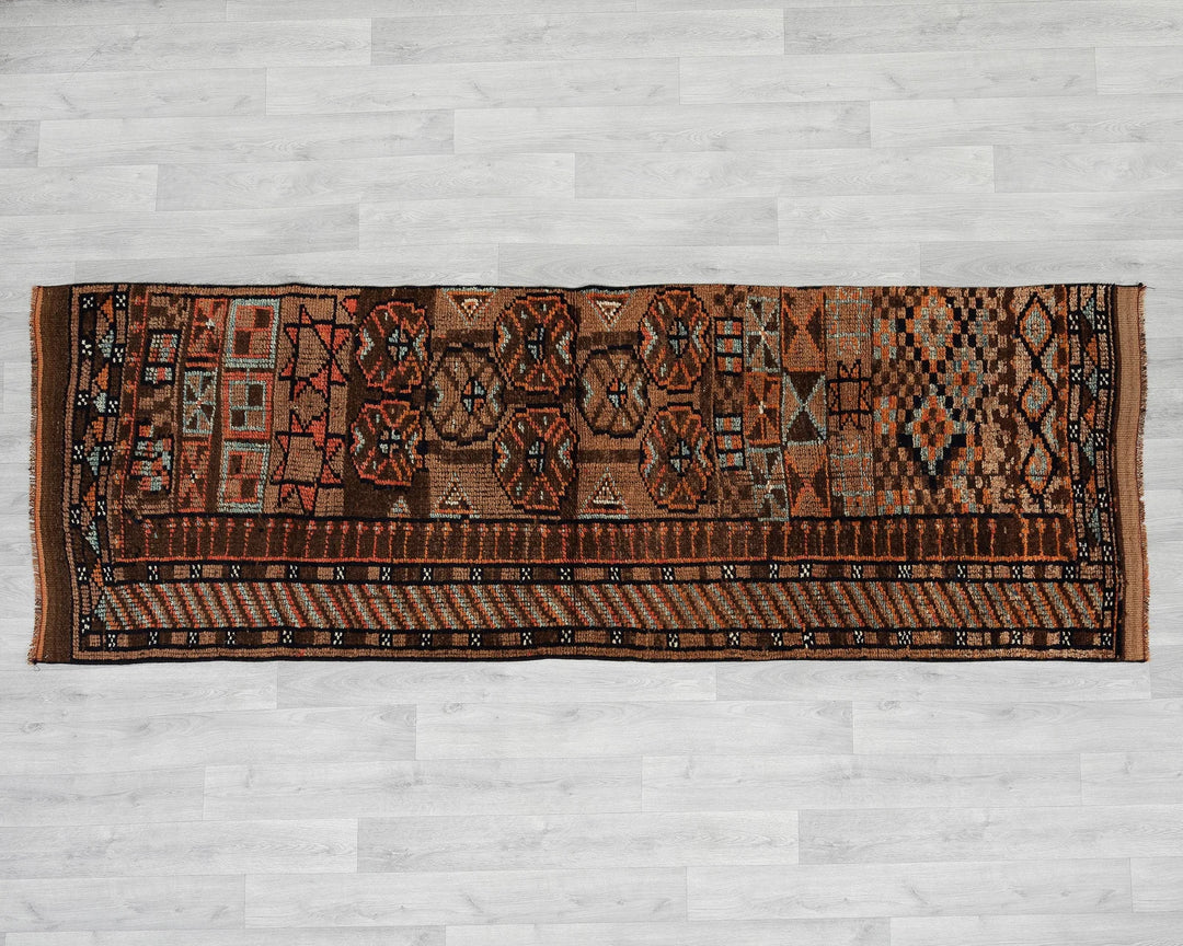 Multicolor Turkish Oushak Rug 3' 1" x 8' 6" Hand-Knotted | No. VR61138