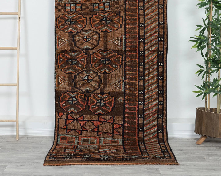 Multicolor Turkish Oushak Rug 3' 1" x 8' 6" Hand-Knotted | No. VR61138