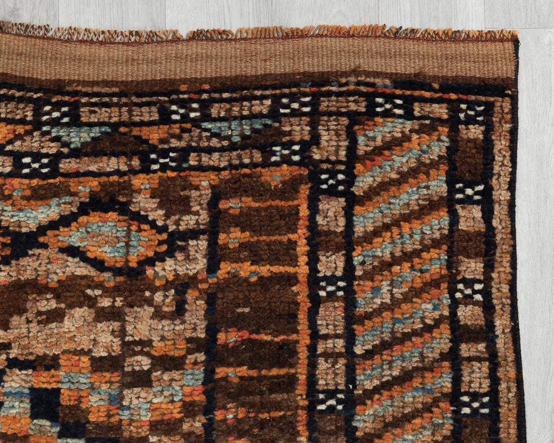 Multicolor Turkish Oushak Rug 3' 1" x 8' 6" Hand-Knotted | No. VR61138
