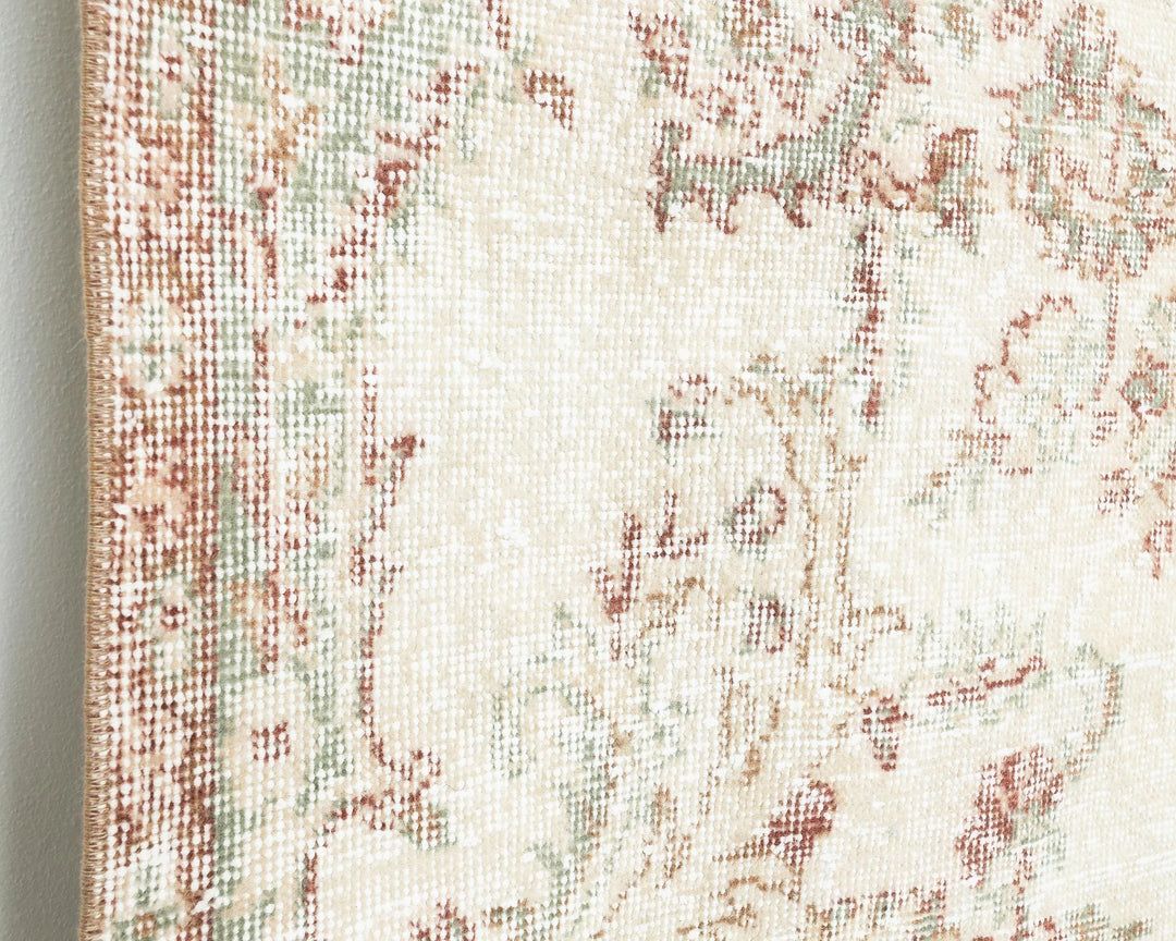 Beige Turkish Oushak Rug 5' 10" x 9' Hand-Knotted | No. VR61218