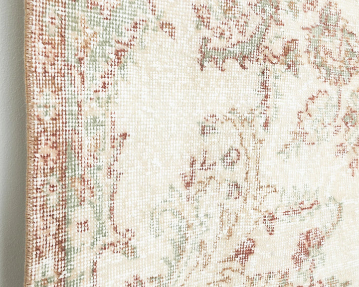 Beige Turkish Oushak Rug 5' 10" x 9' Hand-Knotted | No. VR61218