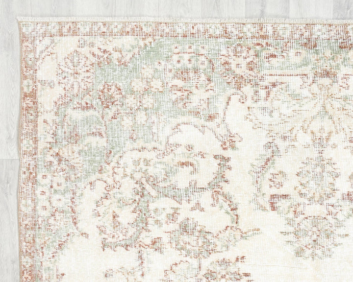 Beige Turkish Oushak Rug 5' 10" x 9' Hand-Knotted | No. VR61218