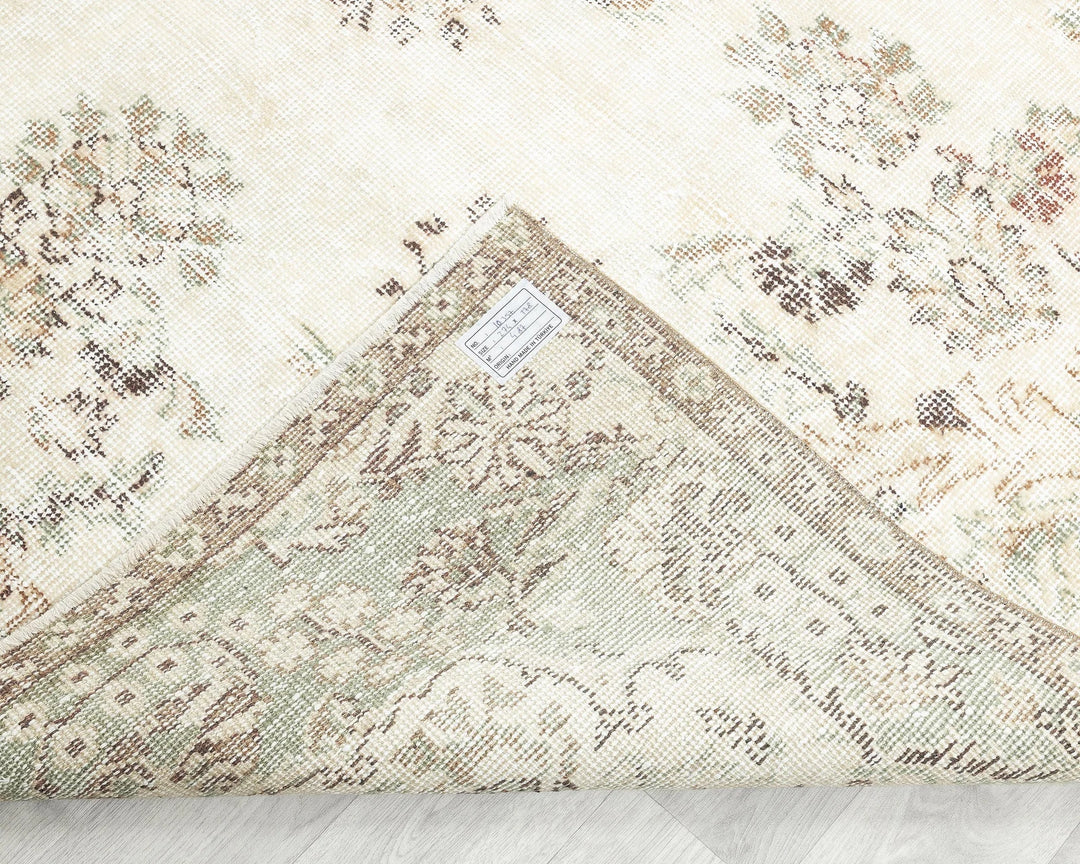 Beige Turkish Oushak Rug 5' 10" x 9' Hand-Knotted | No. VR61218