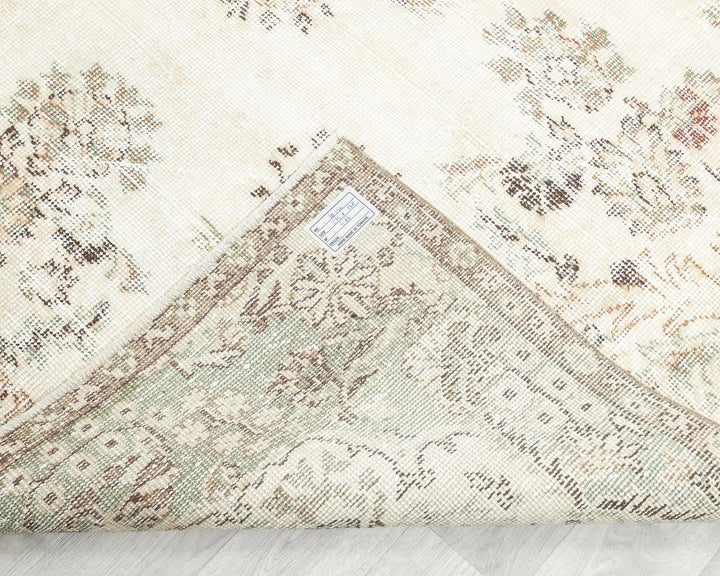 Beige Turkish Oushak Rug 5' 10" x 9' Hand-Knotted | No. VR61218