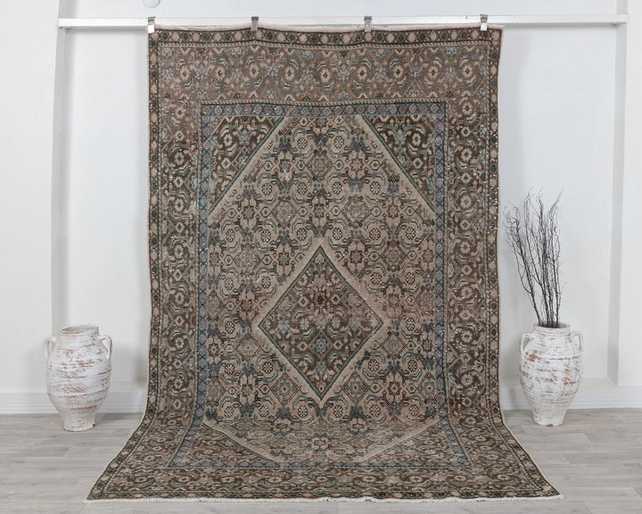 Multicolor Turkish Oushak Rug 6' 3" x 9' 7" Hand-Knotted | No. VR61334