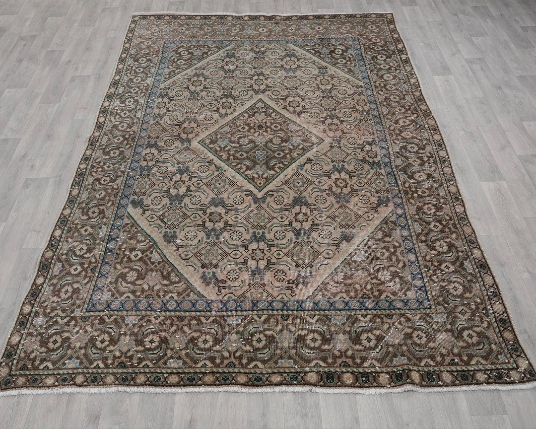 Multicolor Turkish Oushak Rug 6' 3" x 9' 7" Hand-Knotted | No. VR61334