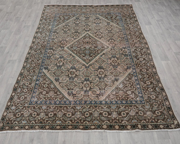 Multicolor Turkish Oushak Rug 6' 3" x 9' 7" Hand-Knotted | No. VR61334