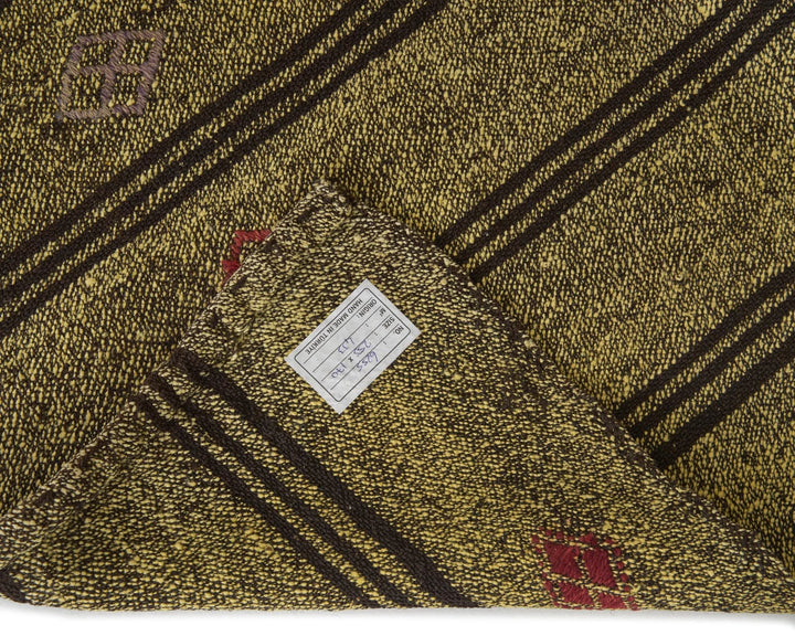 Yellow Turkish Kilim Rug 5' 7" x 8' 4" Flat-Weave | No. VR61496