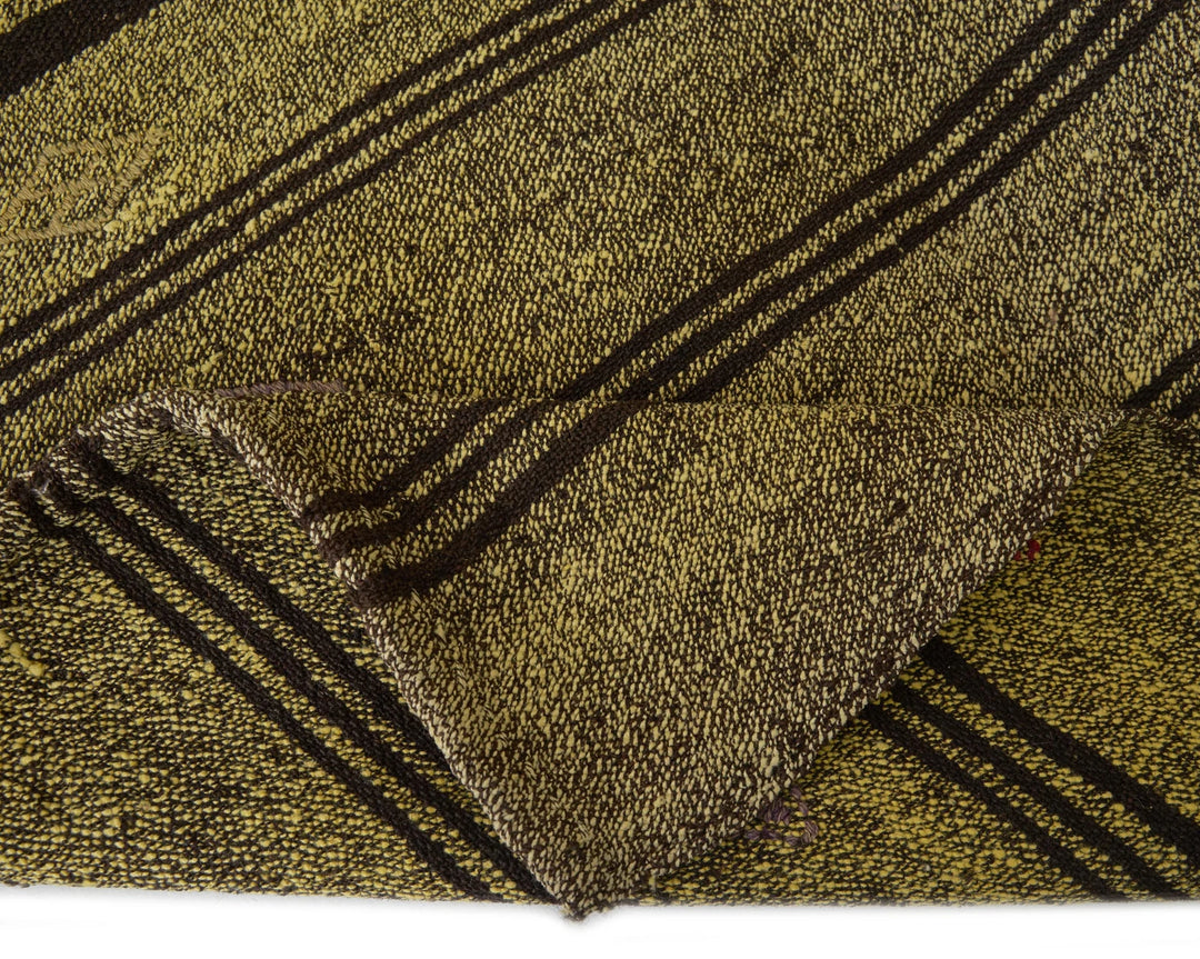 Yellow Turkish Kilim Rug 5' 7" x 8' 4" Flat-Weave | No. VR61496