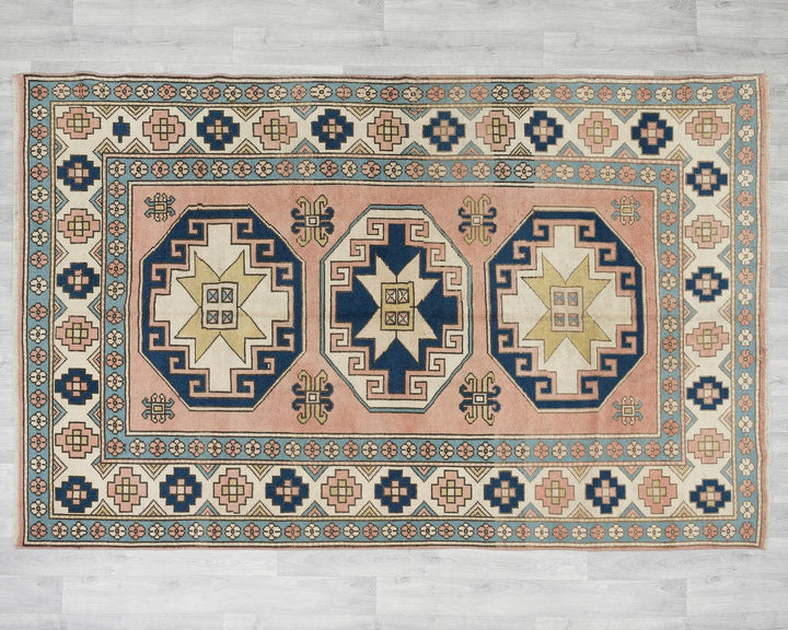 Pink Turkish Oushak Rug 5' 4" x 7' 11" Hand-Knotted | No. VR61513
