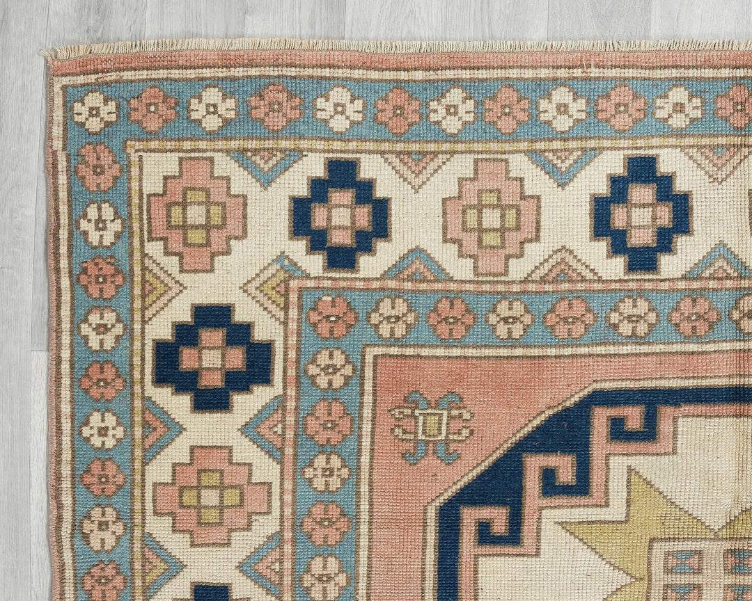 Pink Turkish Oushak Rug 5' 4" x 7' 11" Hand-Knotted | No. VR61513