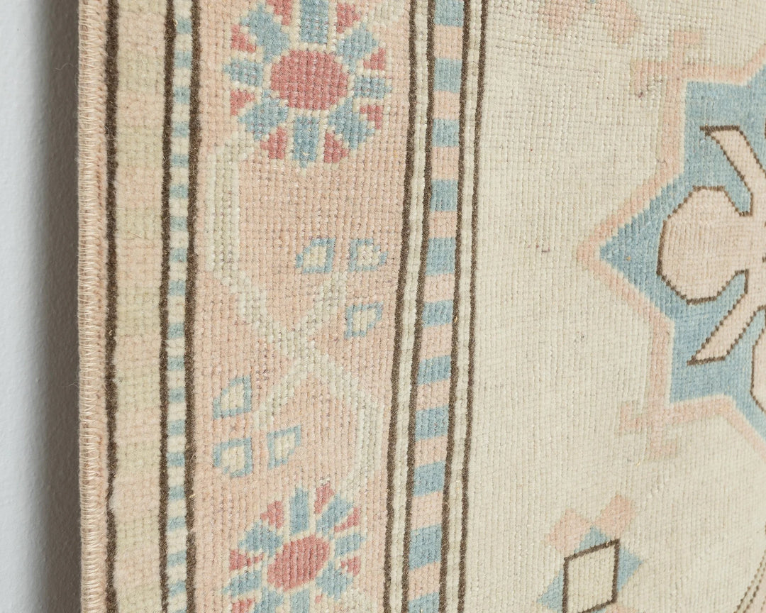 Beige Turkish Oushak Rug 3' 11" x 5' 6" Hand-Knotted | No. VR61558