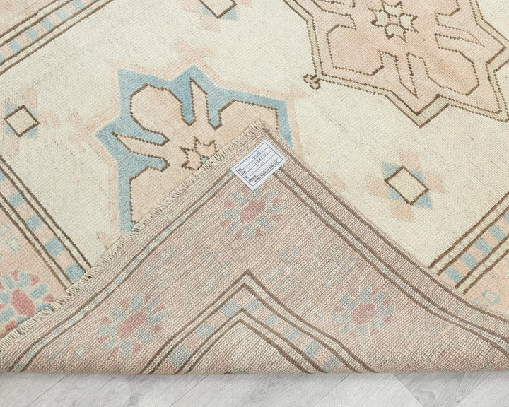 Beige Turkish Oushak Rug 3' 11" x 5' 6" Hand-Knotted | No. VR61558