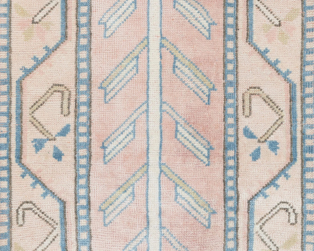 Beige Turkish Oushak Rug 2'4" x 10'6" Hand-Knotted | No. VR61567