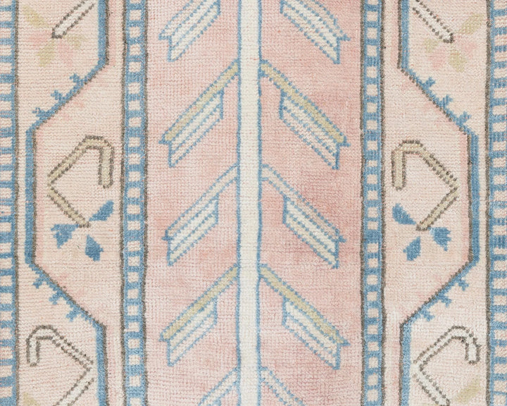 Beige Turkish Oushak Rug 2'4" x 10'6" Hand-Knotted | No. VR61567
