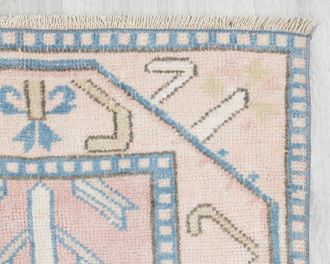 Beige Turkish Oushak Rug 2'4" x 10'6" Hand-Knotted | No. VR61567